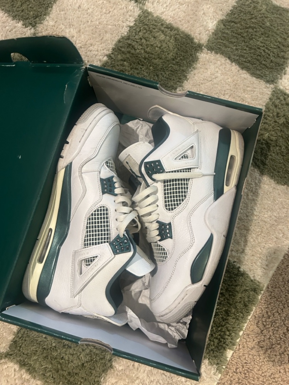 Jordan Retro Sneakers in White and Teal